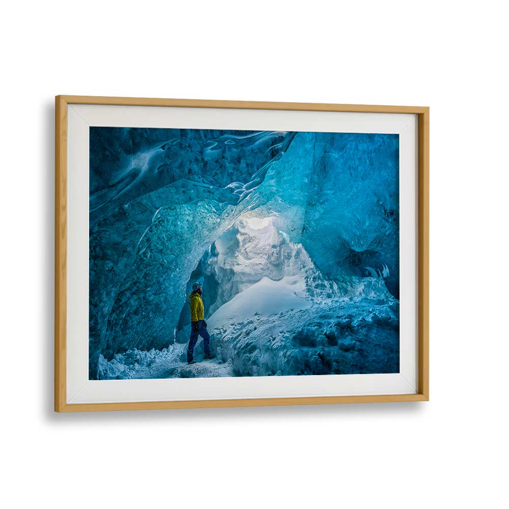 BLUE ICE CAVE BY MARC PELISSIER , LANDSCAPE PHOTO PRINTS