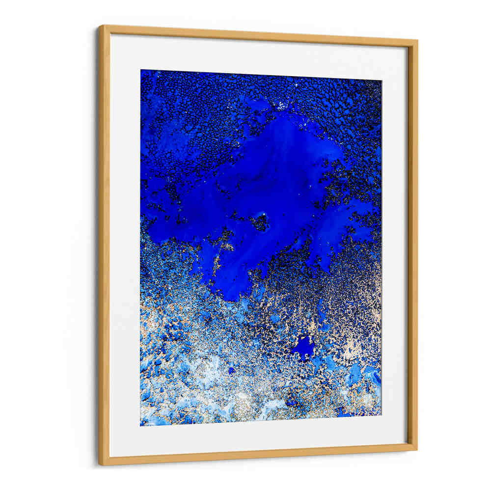 Vibrant blue hues and dynamic forms in SUNLIT REEF II, ABSTRACT PAINTINGS perfect for transforming your living space.