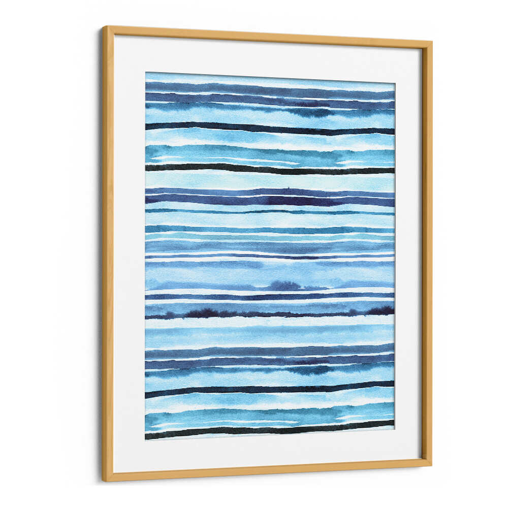 SUMMER WATERCOLOUR STRIPES BLUE SEA , ABSTRACT PAINTINGS