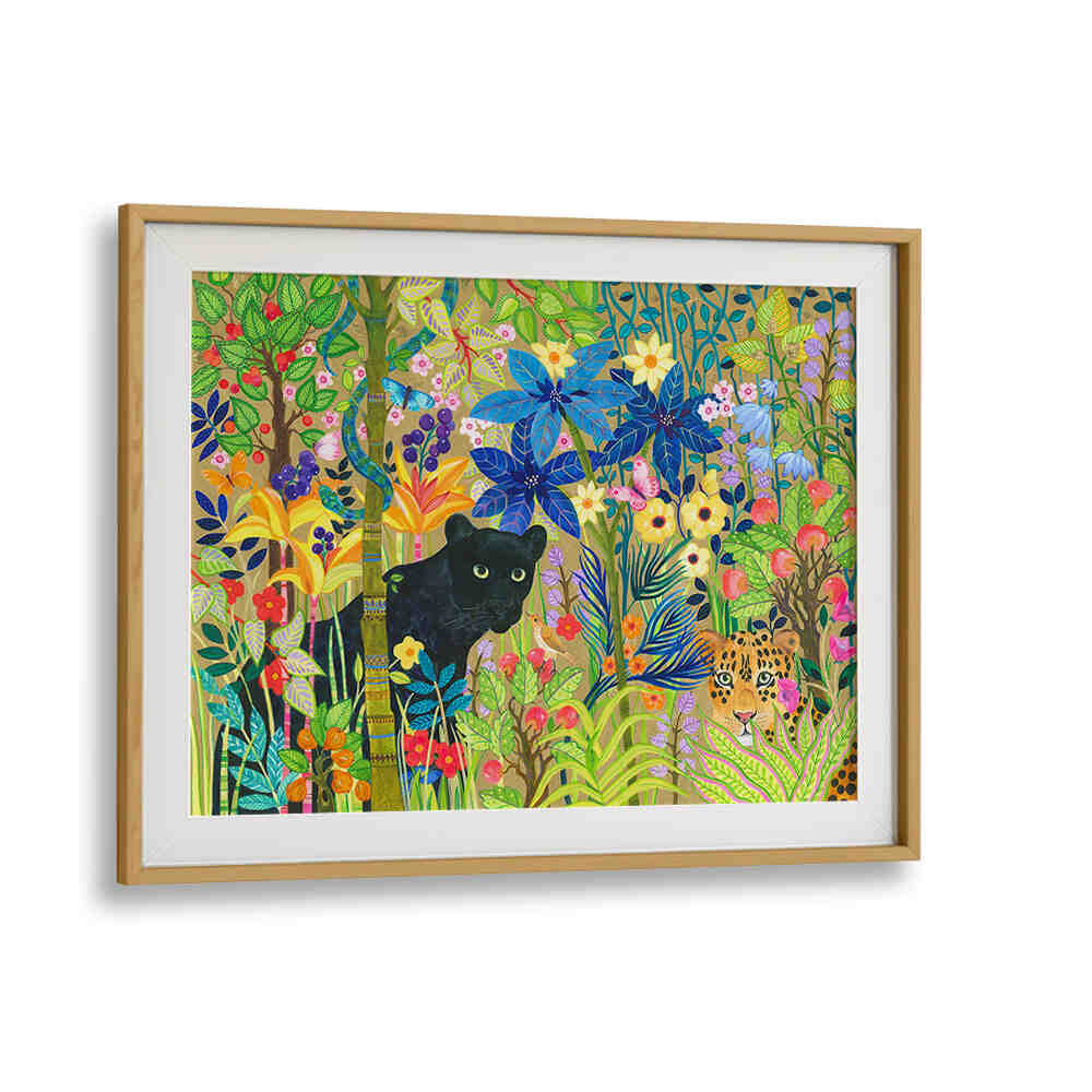 BLACK PANTHER AND A JAGUAR , ANIMAL PAINTINGS