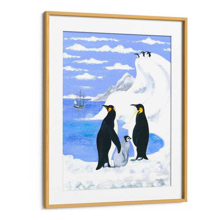 PENGUINS AND FAMILY , ANIMAL PAINTINGS