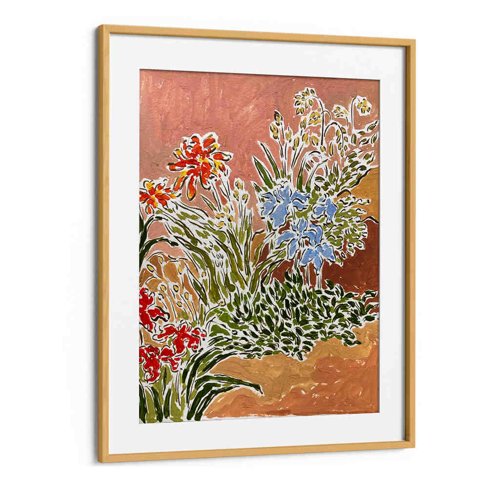 GARDEN CORNER , FLORAL FLOWER PAINTINGS