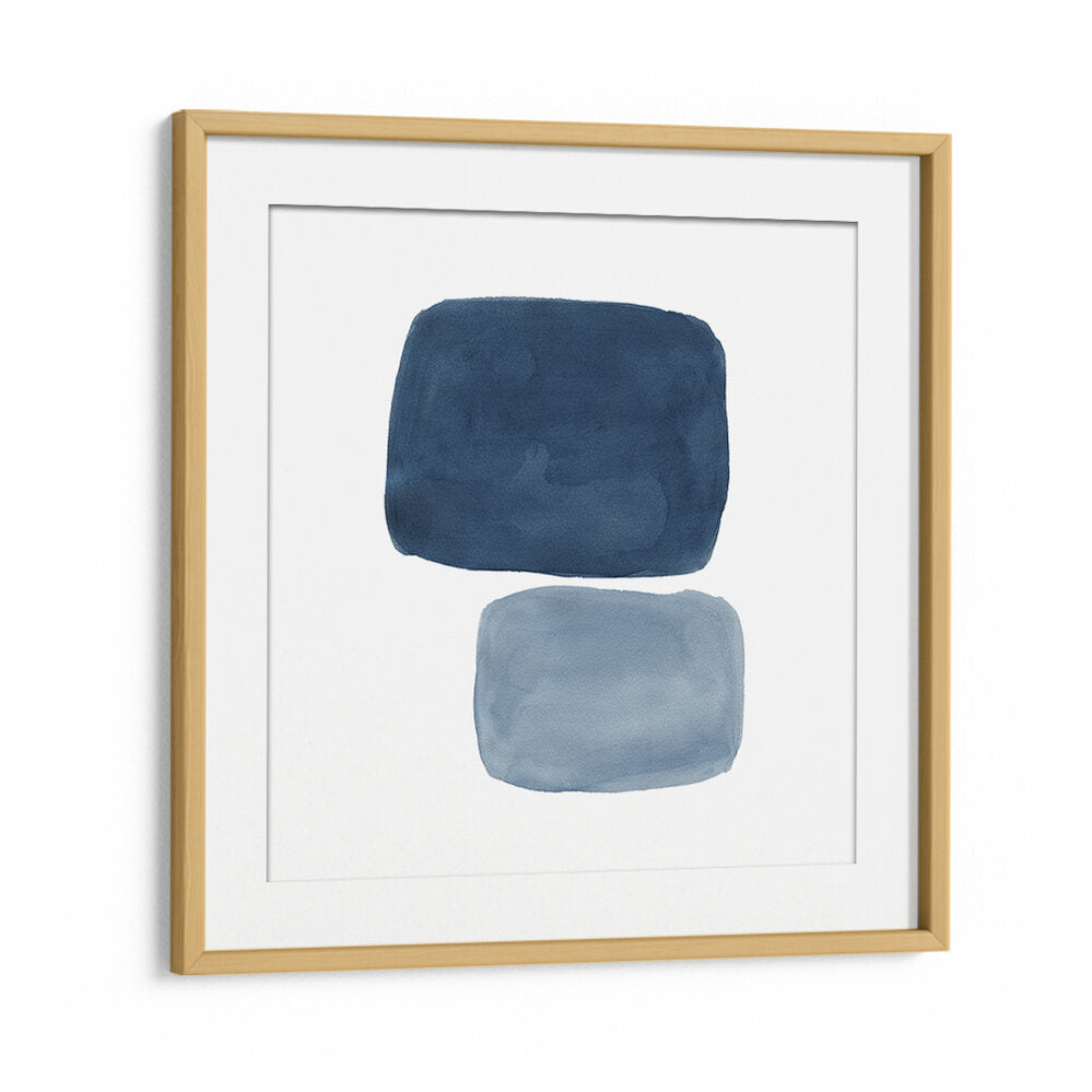 Elegant Affinity Geometric Art Prints featuring abstract shapes in blue tones, perfect for modern home decor.