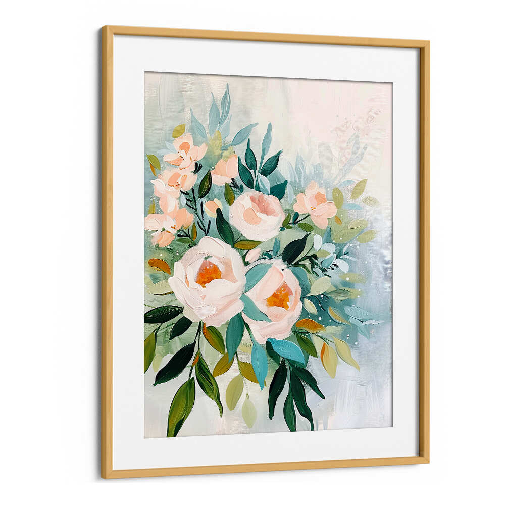 EVERGREEN GREEN PAINTERLY FLORALS III ,FLORAL FLOWER PAINTINGS