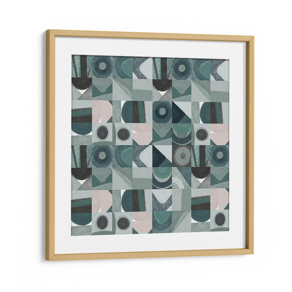 MID CENTURY GRID PATTERN FOUR , ABSTRACT PAINTINGS