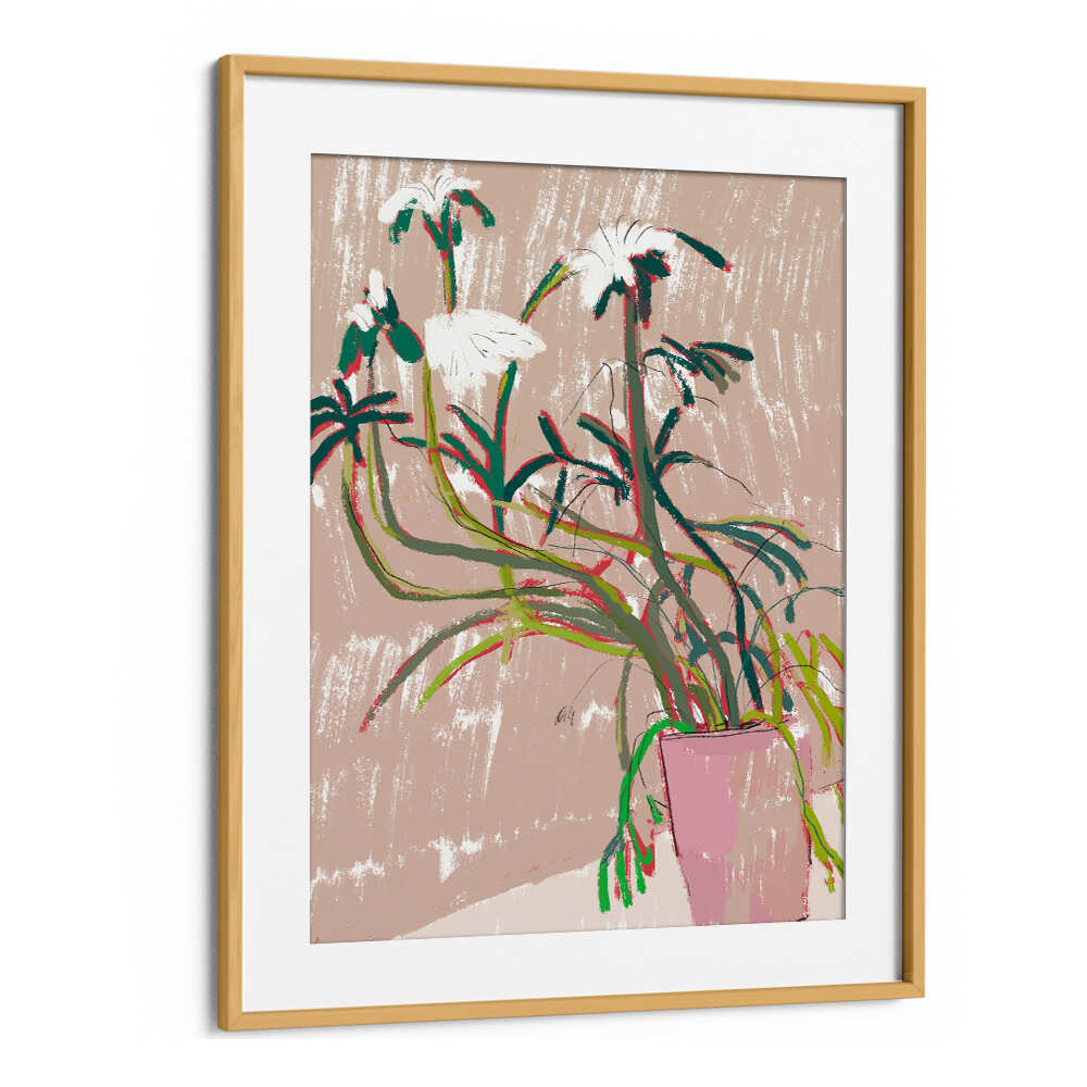FLORAL  IN A PINK VASE , FLORAL FLOWER PAINTINGS