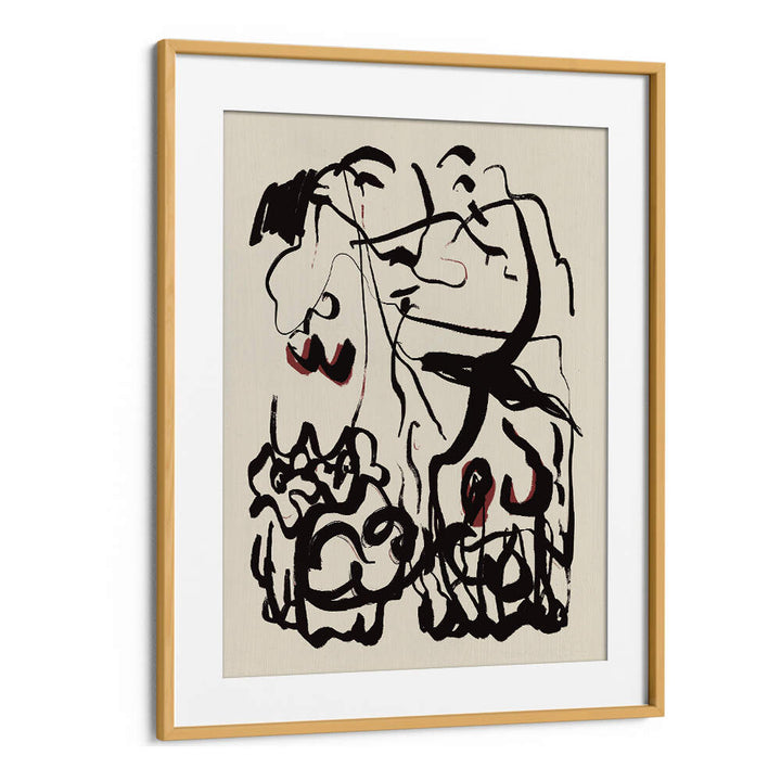 BLACK LINES AND SUBTLE RED ACCENTS , ABSTRACT PAINTINGS