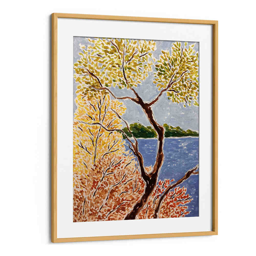 AUTUMN BY THE LAKE , FLORAL FLOWER PAINTINGS