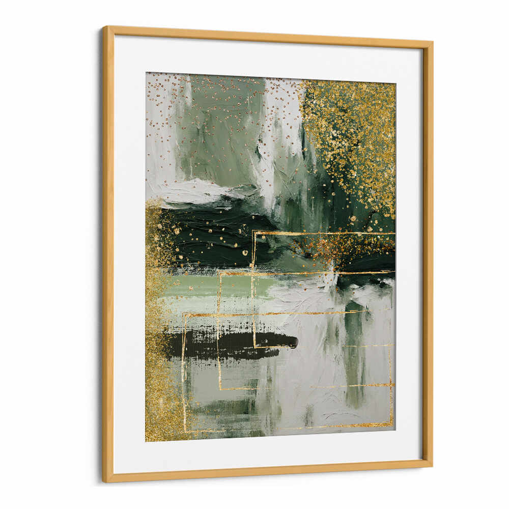 GREEN AND GOLD MOMENT , ABSTRACT PAINTINGS