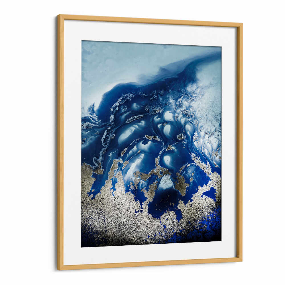 Soothing Ocean Wave Abstract Paintings create a tranquil atmosphere with mesmerizing blue hues and textures.