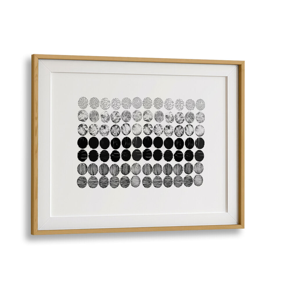 Captivating MEDITATION CIRCLES II, ABSTRACT PAINTINGS featuring harmonious black and white patterns, perfect for any space.