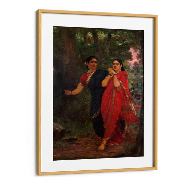 RAVI VARMA DRAUPADI AND SIMHIKA , INDIAN ART PAINTINGS