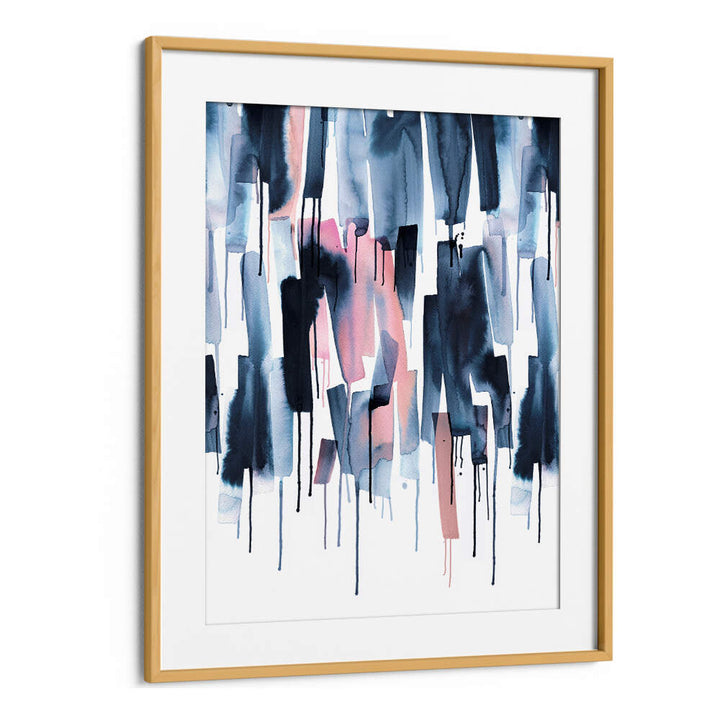 WATERY STRIPES NAVY PINK , ABSTRACT PAINTINGS