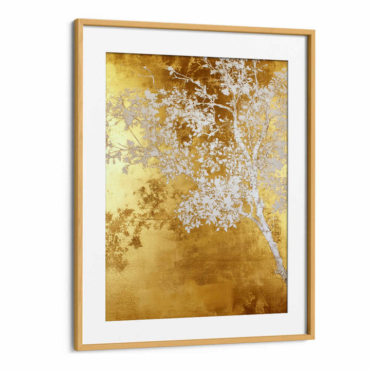 WHITE AND GOLD NATURE LANDSCAPE V , FLORAL FLOWER PAINTINGS