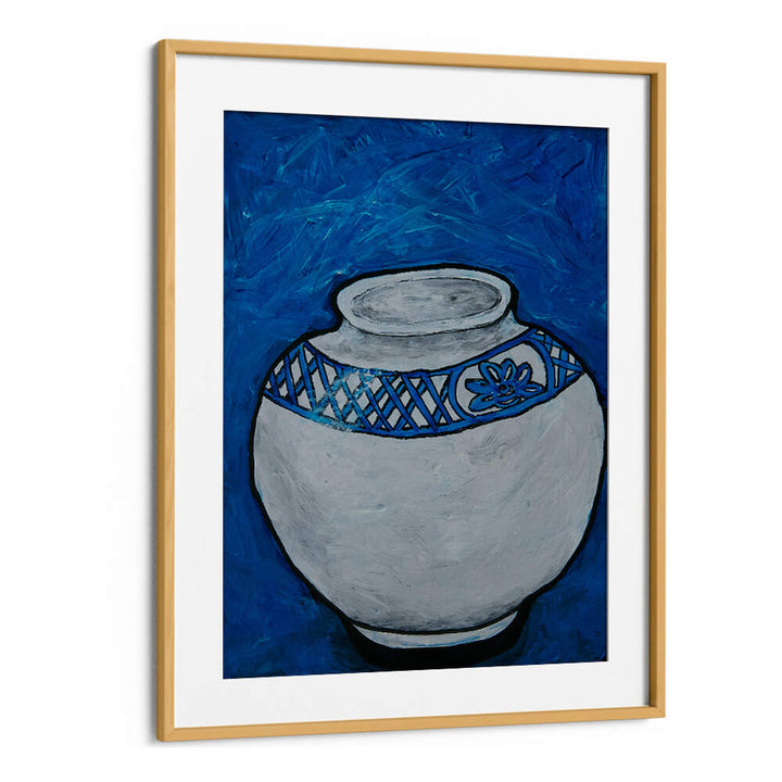 Brighten your kitchen with the WHITE VASE WITH BLUE, KITCHEN POSTERS, adding artistic charm to your culinary space.
