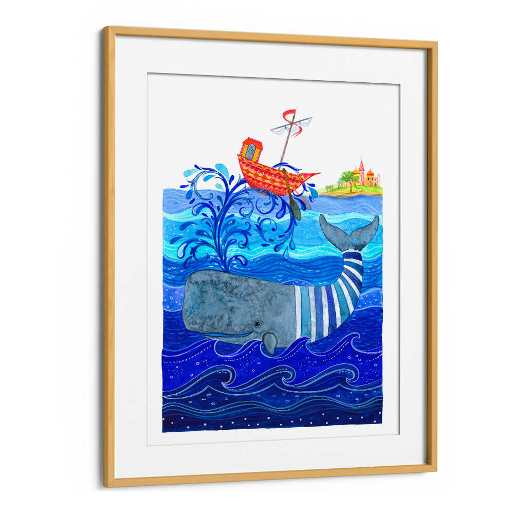 WHIMSICAL WHALE RIDE , KIDS ROOM PAINTINGS