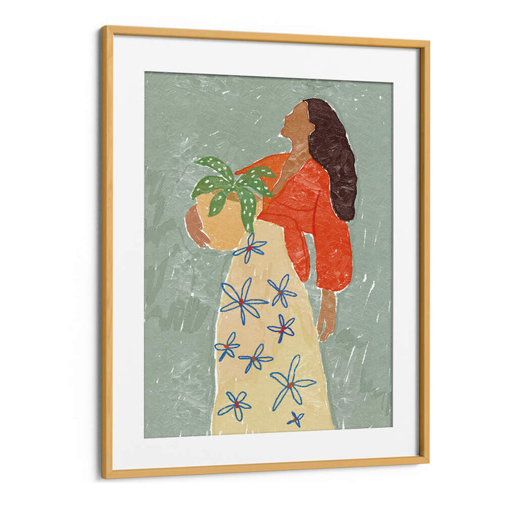 GIRL IN FLORAL SKIRT , PORTRAITS & FIGURATIVE ILLUSTRATIONS