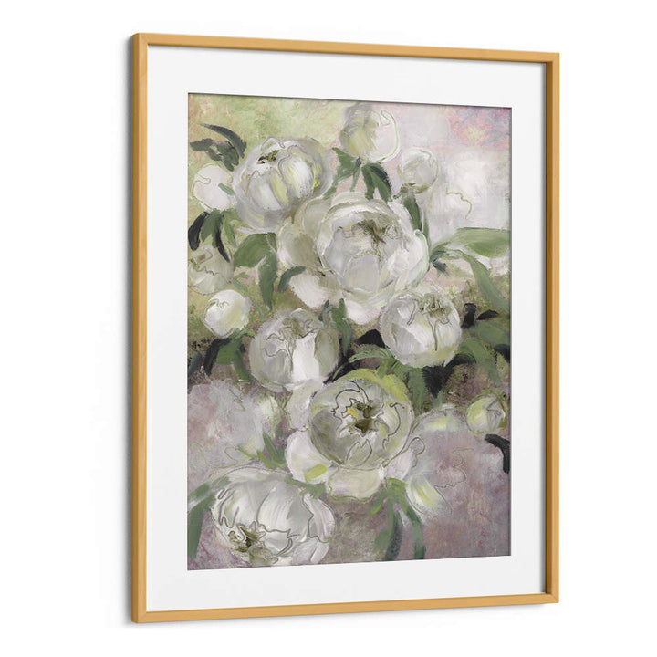 SADY PAINTERLY FLORALS IN GREEN , FLORAL FLOWER PAINTINGS