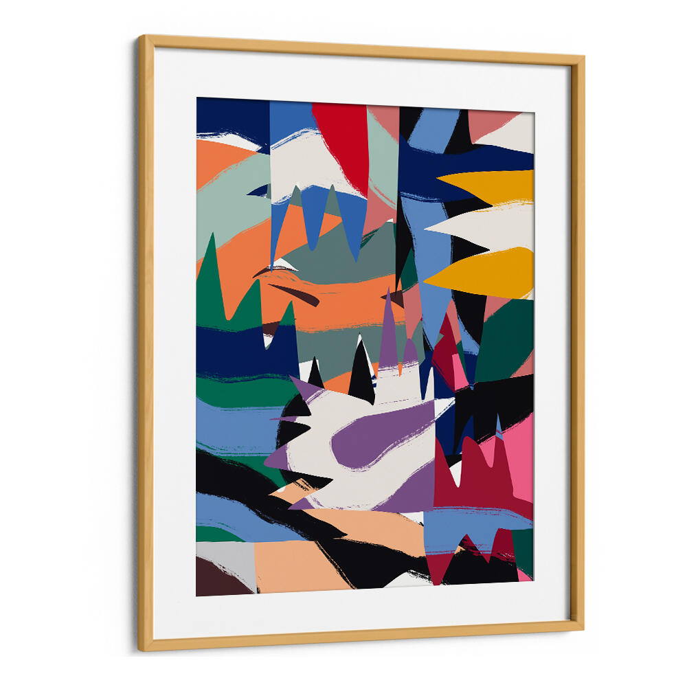 GEOMETRICAL CUT OUT WITH RIBBONS , ABSTRACT PAINTINGS