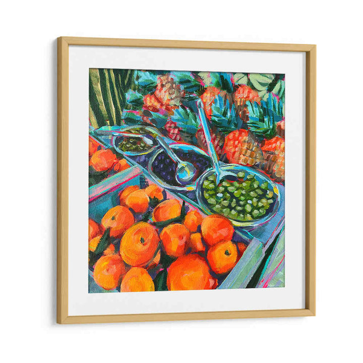 Oakwood Mount OLIVE LOVER , KITCHEN POSTERS: framed vibrant Mediterranean print of olives, herbs and oranges