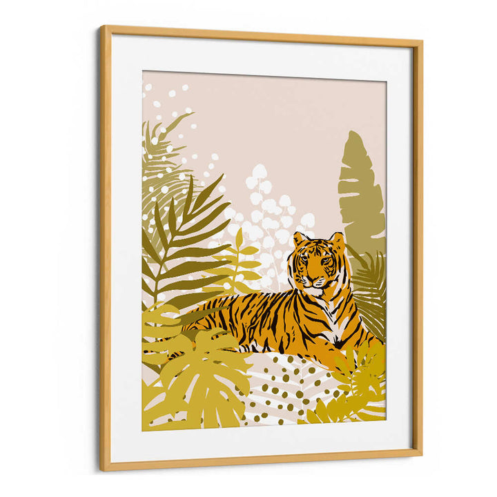 TIGER LAYING DOWN , ANIMAL PAINTINGS