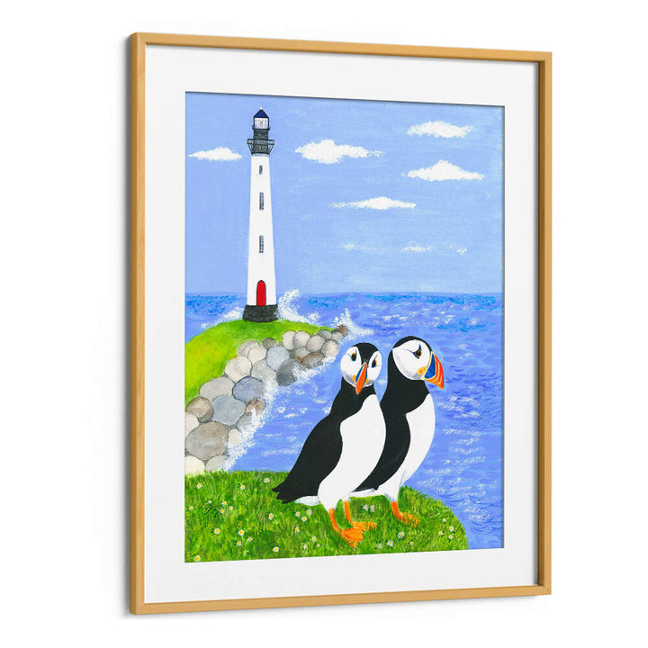 PUFFINS BY THE SEA , KIDS ROOM PAINTINGS