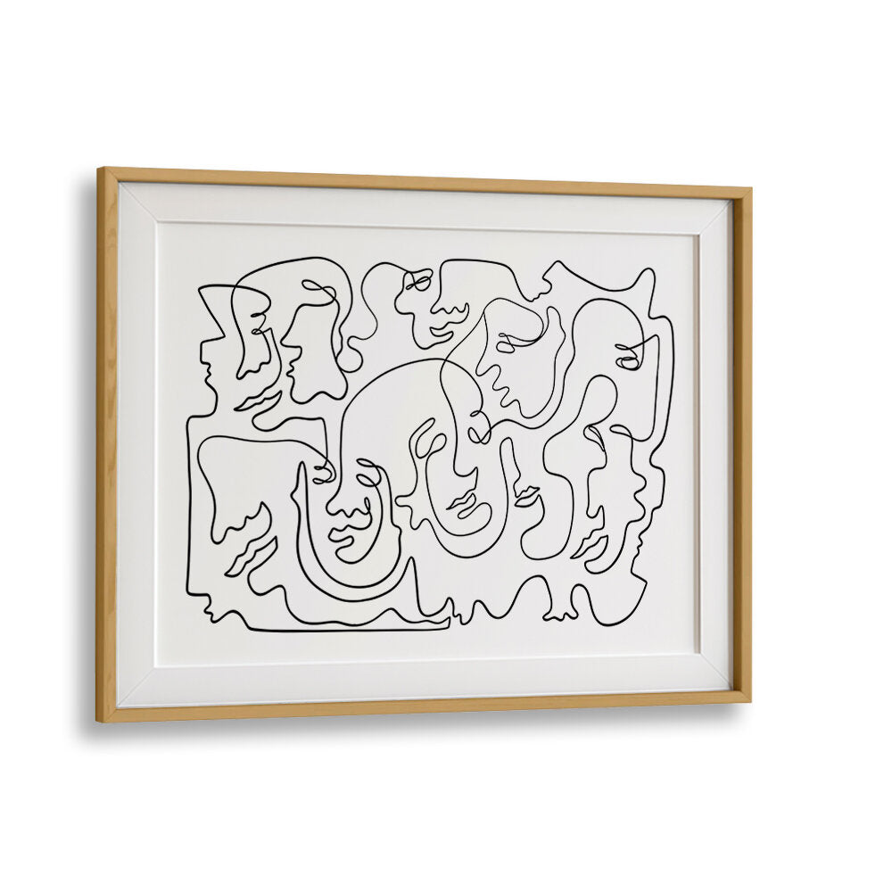 FACES IN FLOW , LINE ART PAINTINGS