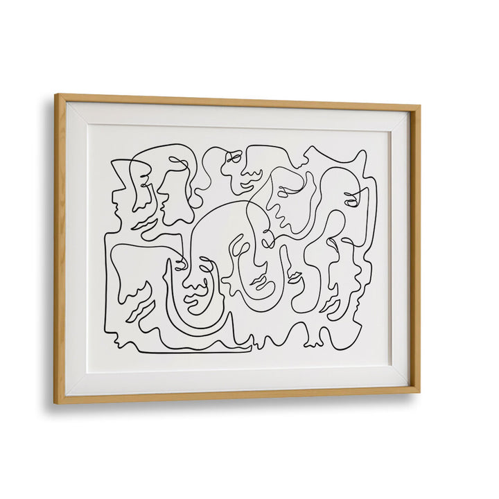 FACES IN FLOW , LINE ART PAINTINGS