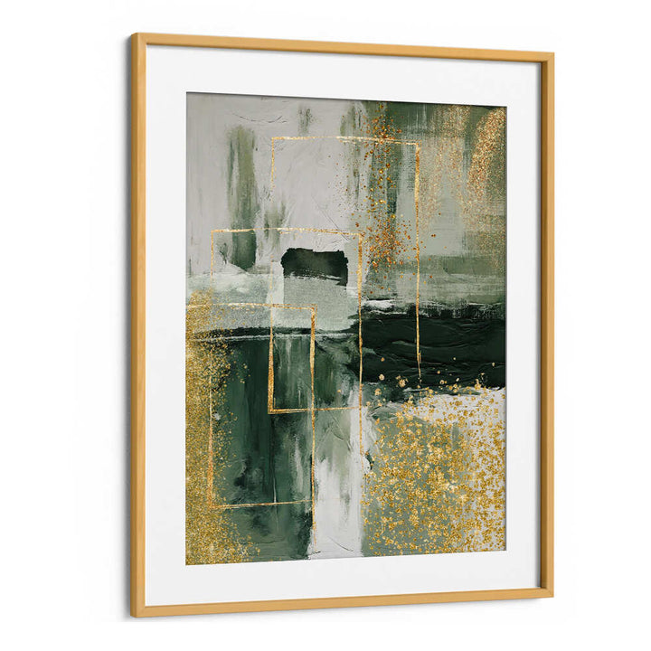 GREEN AND GOLD MOMENT III , ABSTRACT PAINTINGS