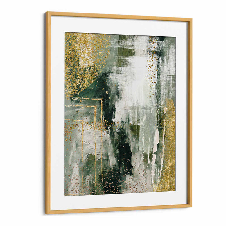 GREEN AND GOLD MOMENT II , ABSTRACT PAINTINGS