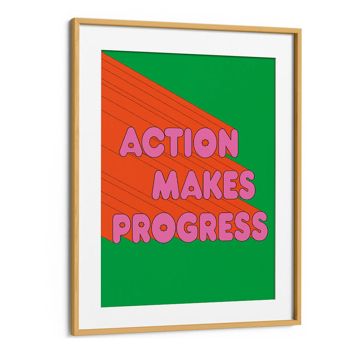 ACTION MAKES PROGRESS , QUOTES & TYPOGRAPHY POSTERS