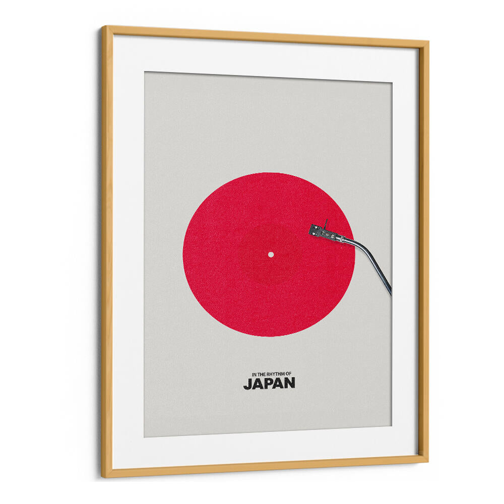 Art piece "JAPAN RHYTHM, JAPANESE PAINTINGS" features a vibrant red circle, symbolizing Japan's cultural essence.