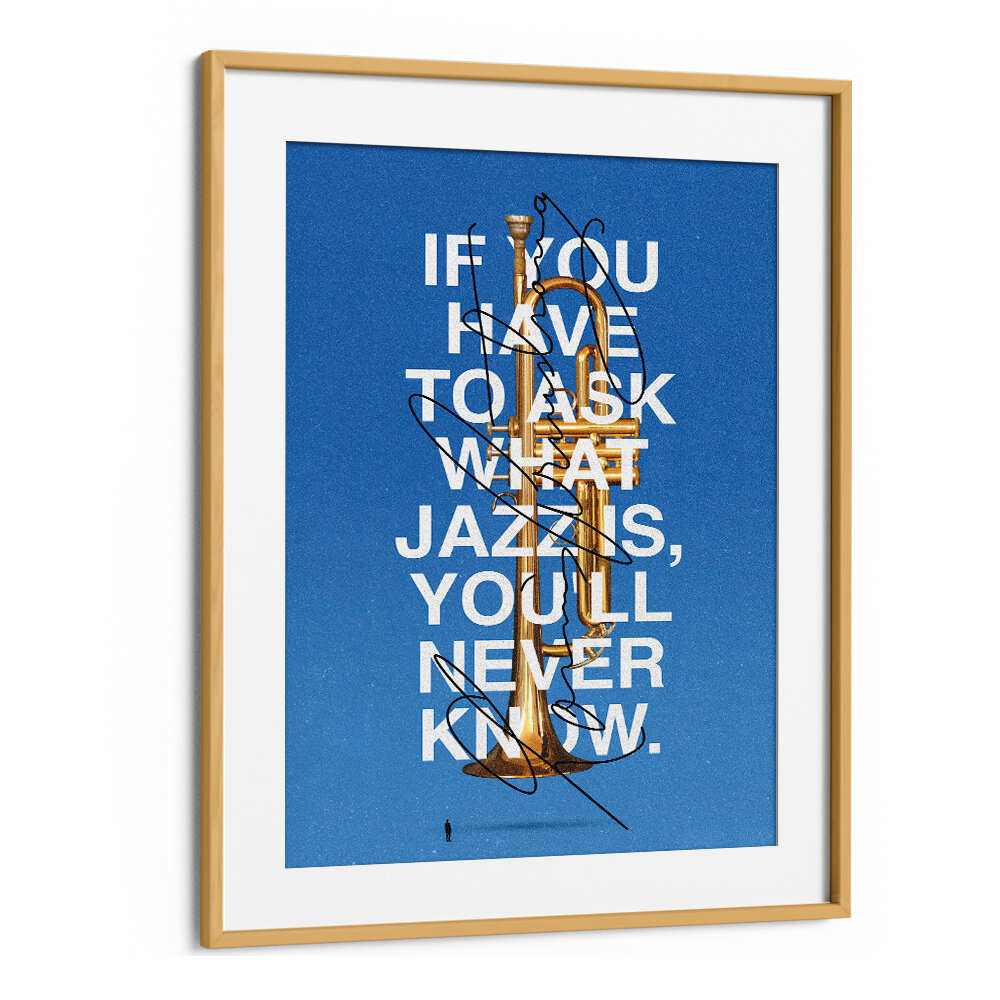Framed LOUIS, MUSIC POSTERS featuring a trumpet and a jazz quote, perfect for music lovers' decor.