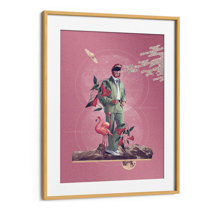 Surreal art print "TALK TO ME" featuring vibrant colors and striking elements, perfect for unique home décor.