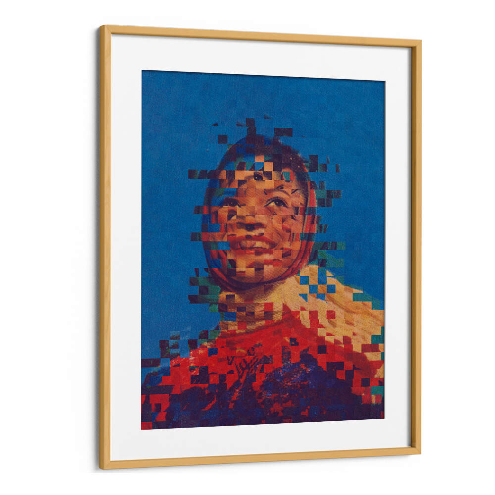 Vibrant framed artwork showcasing THE ONE, SURREAL ART PRINTS with a unique pixelated style. Perfect for modern decor.