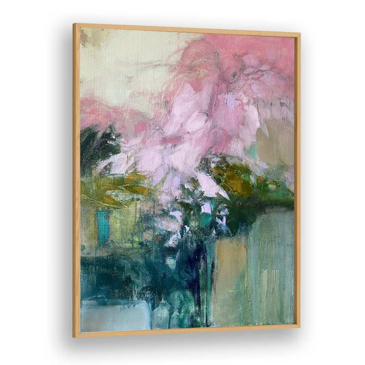 Laze Pink, abstract paintings featuring soft pink hues and vibrant accents, perfect for modern home decor.