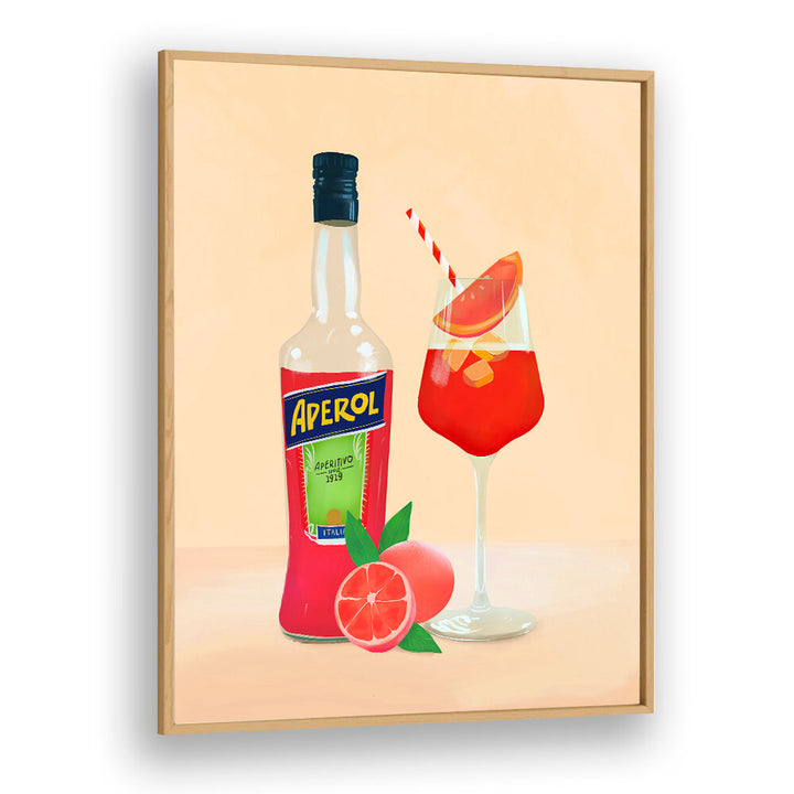 APEROL SPRITZ II , BAR Art by Oakwood Plain featuring Aperol bottle and cocktail glass