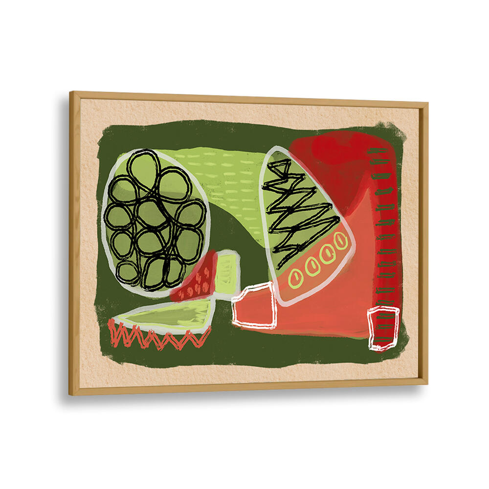 ABSTRACT GREEN AND RED , ABSTRACT PAINTINGS