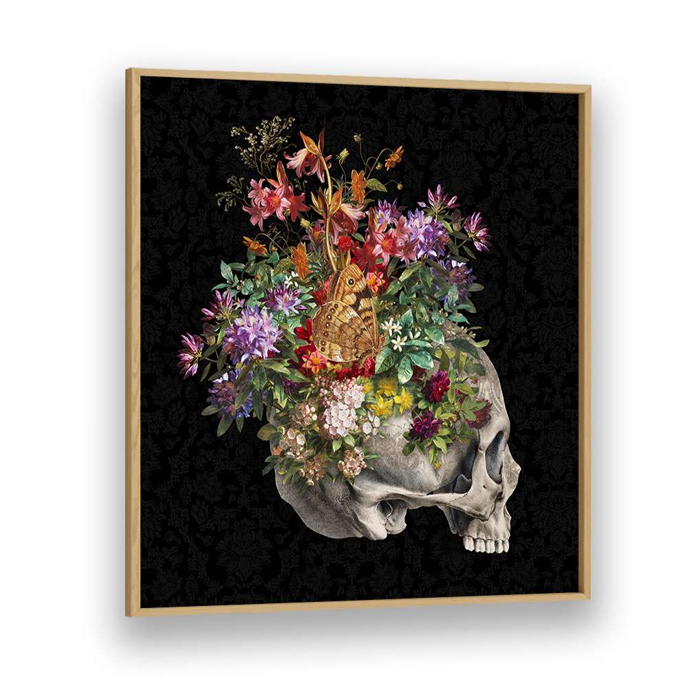 BLOOMING SKULL WITH BUTTERFLY