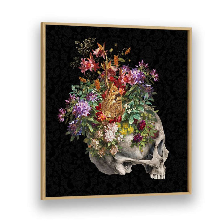 BLOOMING SKULL WITH BUTTERFLY