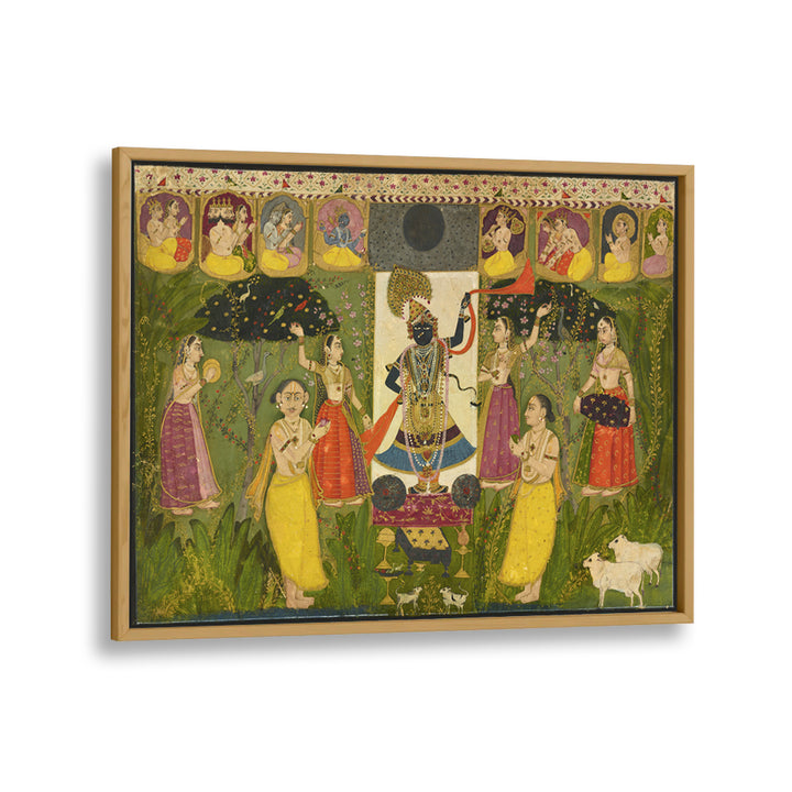 WORSHIP OF SHRI NATHJI , INDIAN ART PAINTINGS