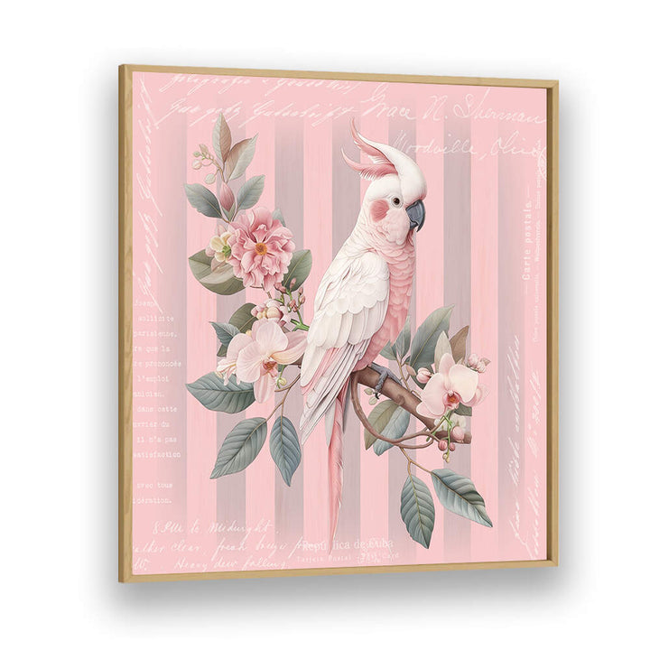 COCKATOO PASTEL PINK , ANIMAL PAINTINGS