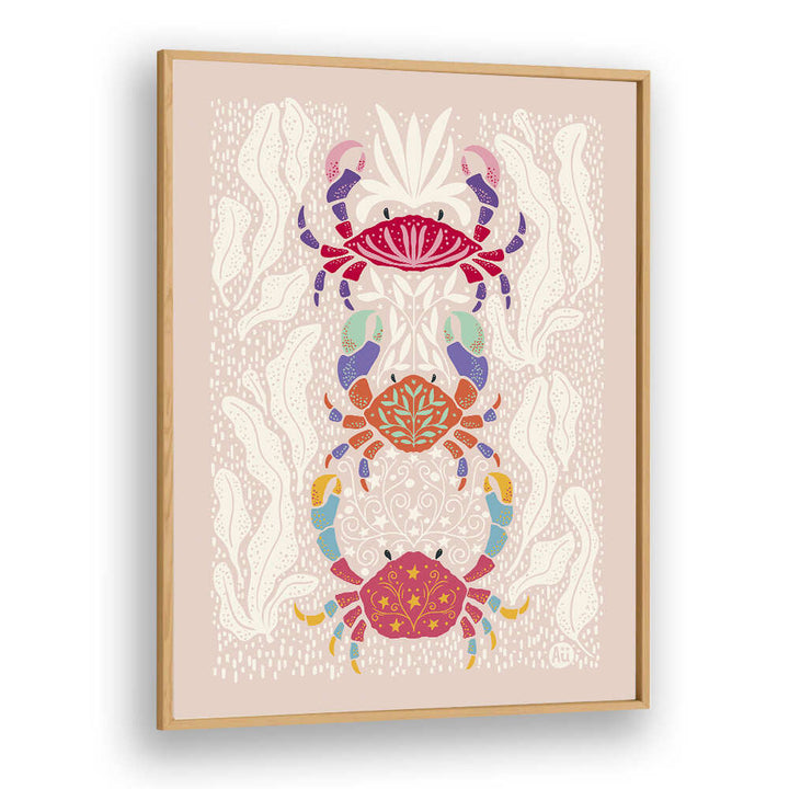 COLORFUL CRABS IN RED , BAR & CAFE ART