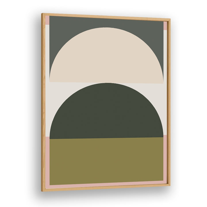 Stylish CONTEMPORARY ABSTRACT XIII, GEOMETRIC ART PRINTS featuring rounded shapes in muted colors, perfect for modern décor.