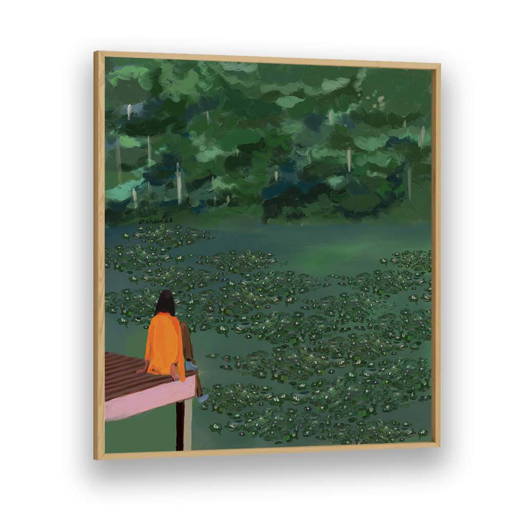 DAYDREAMING AT THE LAKE , PORTRAITS & FIGURATIVE ILLUSTRATIONS