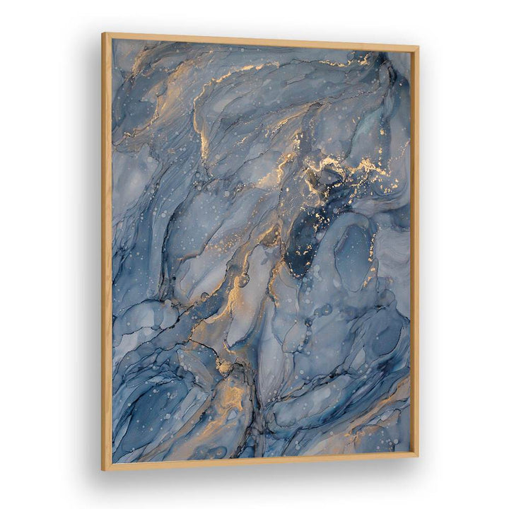 Stunning DELICATE BLUE, ABSTRACT PAINTINGS with gold accents, perfect for modern decor. Enhance your space today!