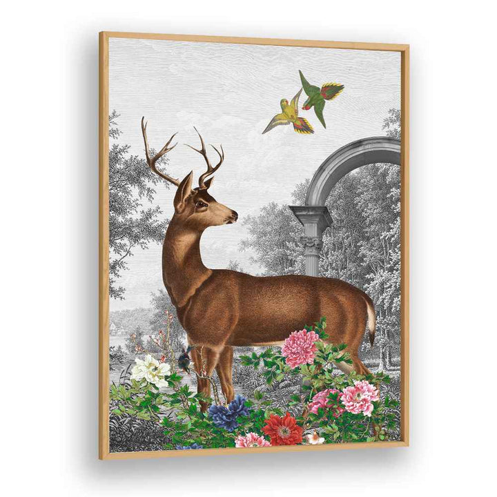 ELEGANT DEER GARDEN SCENE