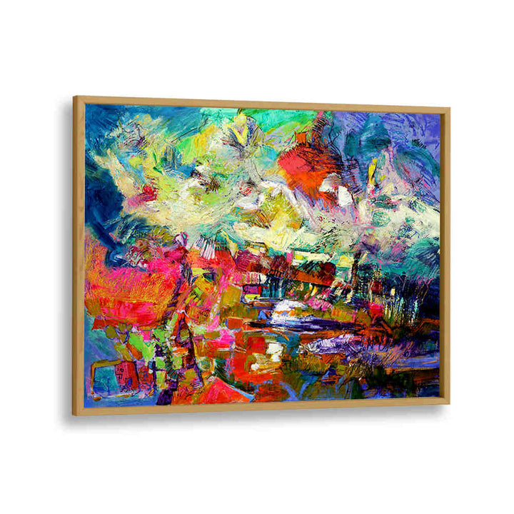 EXPRESSIONIST , ABSTRACT PAINTINGS vibrant framed canvas with bold color, texture and movement — Oakwood Gallery