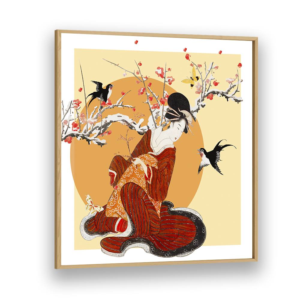 GEISHA PLUM BLOSSOMS SWALLOWS