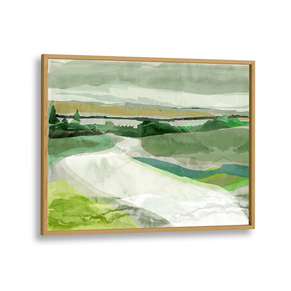 Vibrant GREEN PASTURES I, LANDSCAPE PAINTINGS, showcasing lush greenery and tranquility for your decor.